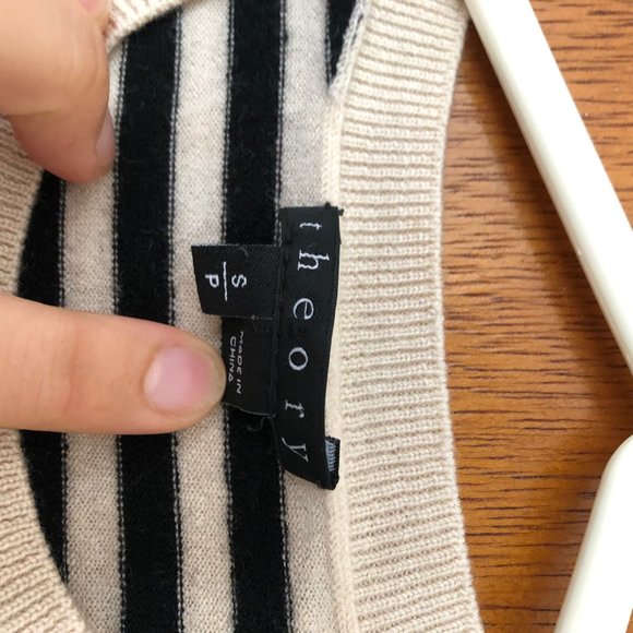 Theory striped crewneck sweater soft wool - Picture 2 of 3